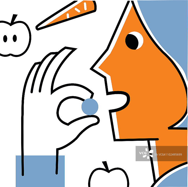 女子服用维生素补充剂图片素材