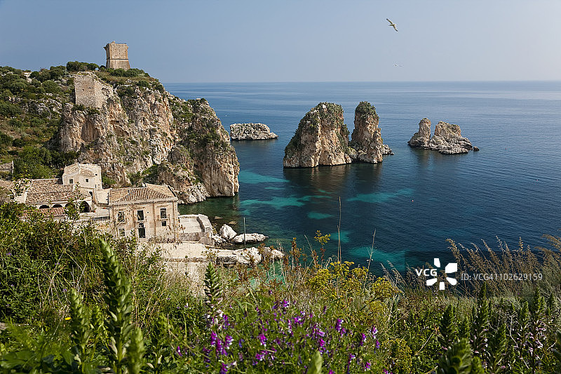 意大利卡斯特拉马雷德尔戈尔福的老金枪鱼工厂图片素材