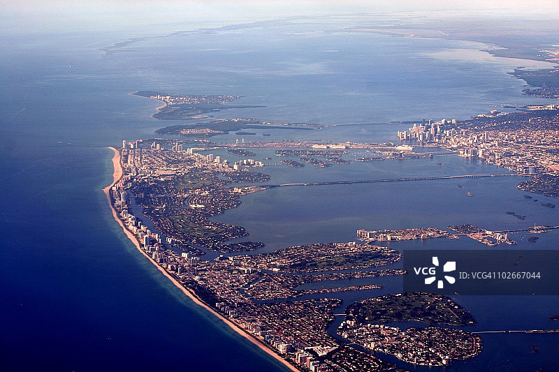 航拍迈阿密海滩和城市图片素材