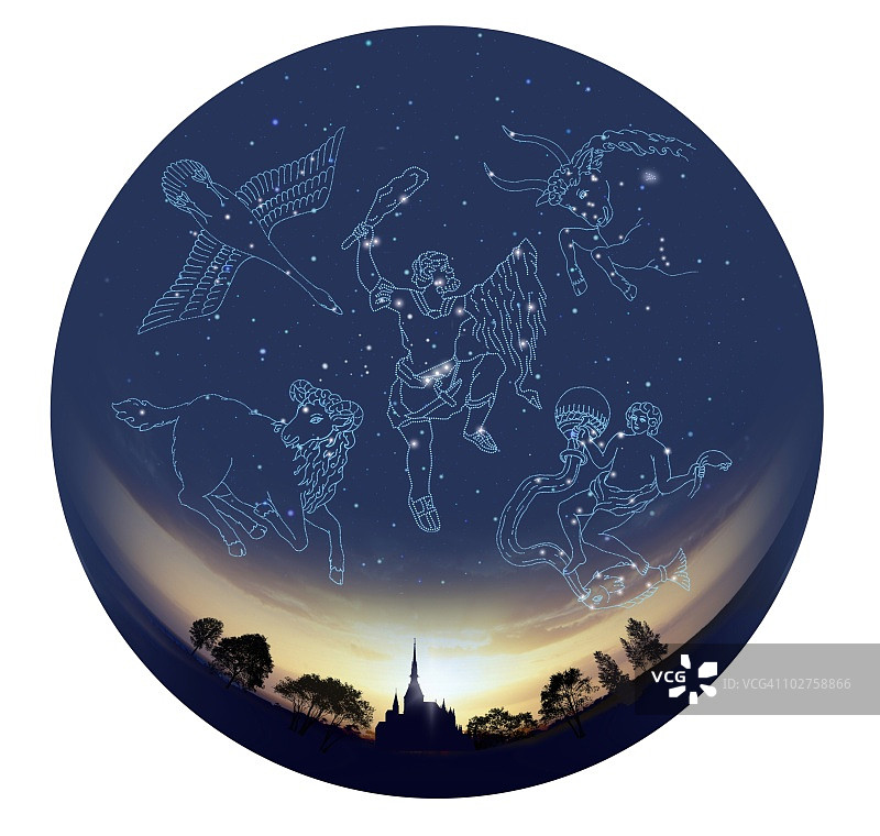 白色背景占星符号图片图片素材