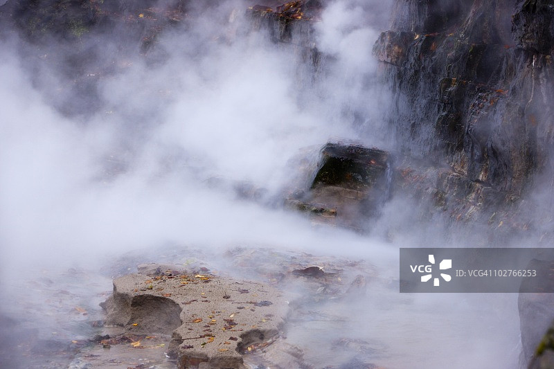 日本秋田县汤泽的温泉图片素材