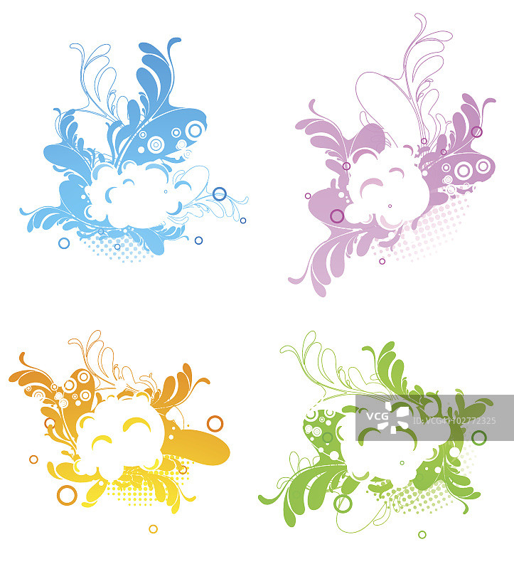 抽象彩色云朵图片素材