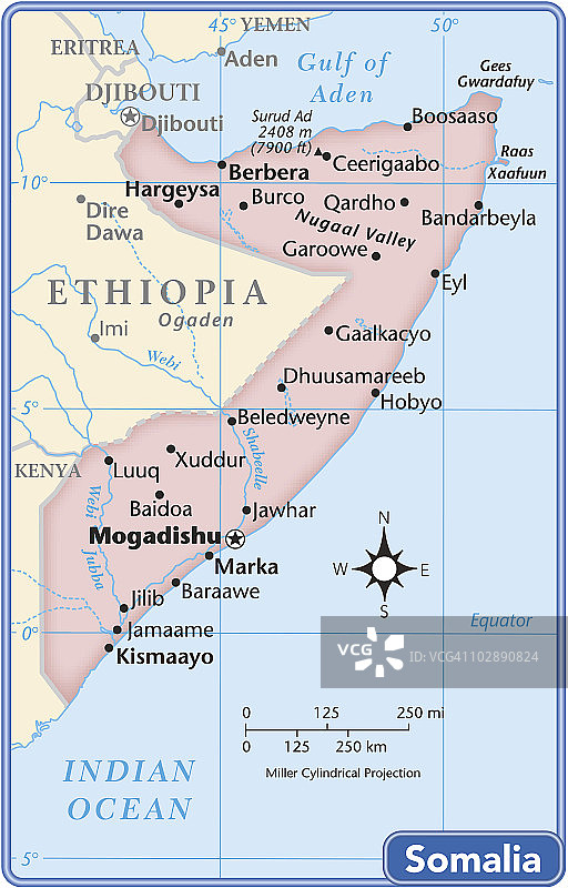 索马里国家地图图片素材