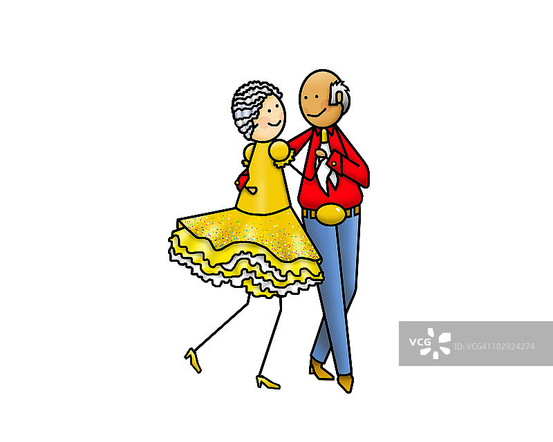跳广场舞的夫妇图片素材