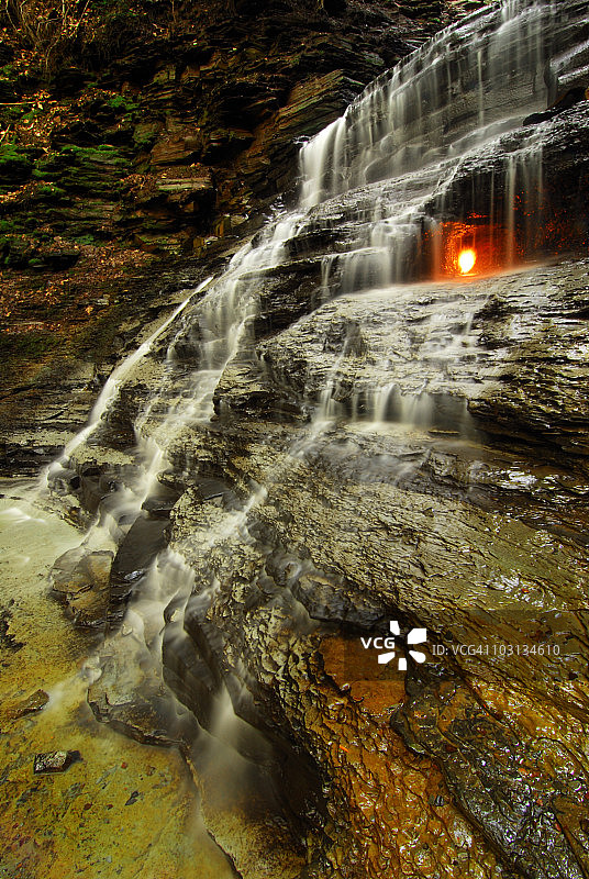 栗子岭公园永恒火焰瀑布图片素材