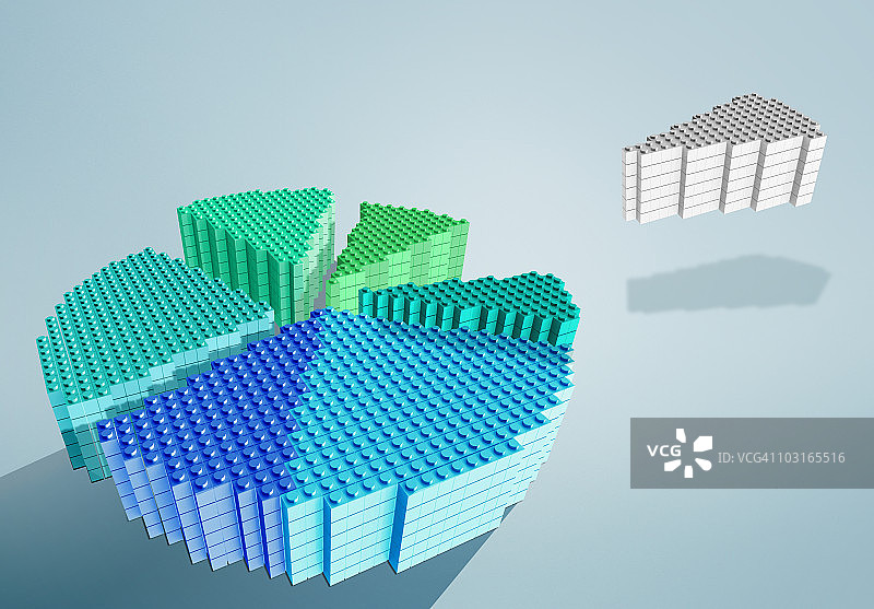 3D饼图（单片分离）图片素材