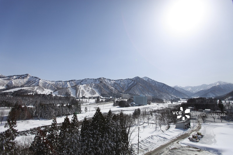 日本新泻县汤泽冬季景色图片素材
