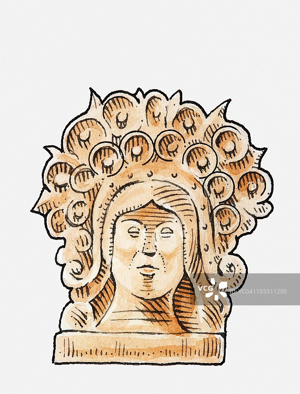 伊特鲁里亚雕像插画图片素材