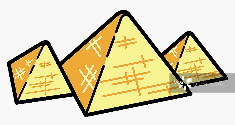三个金字塔插画图片素材