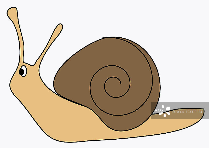 花园蜗牛数字插画图片素材