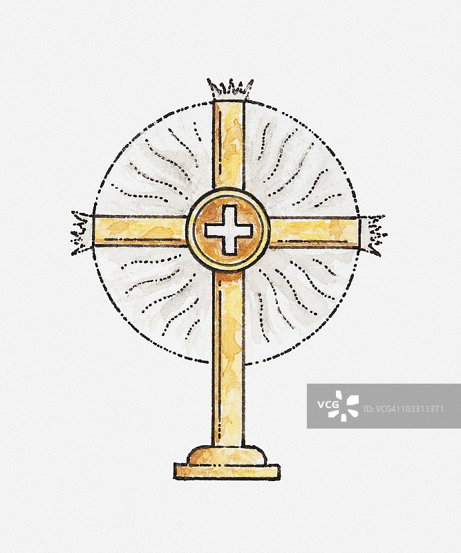 圣体匣插画图片素材