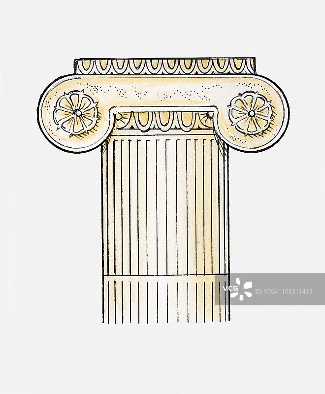 爱奥尼柱插画图片素材
