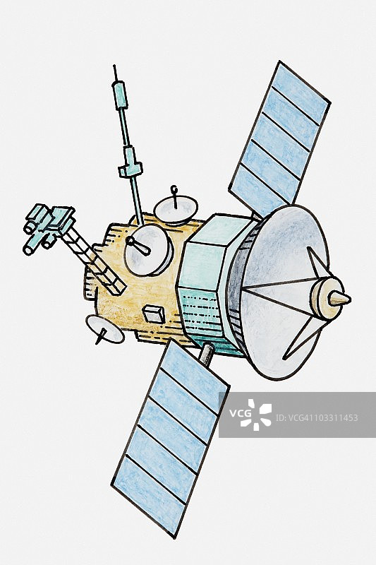空间卫星插图图片素材