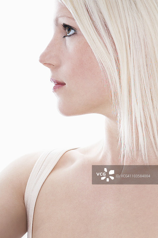 年轻女子面部特写写真图片素材