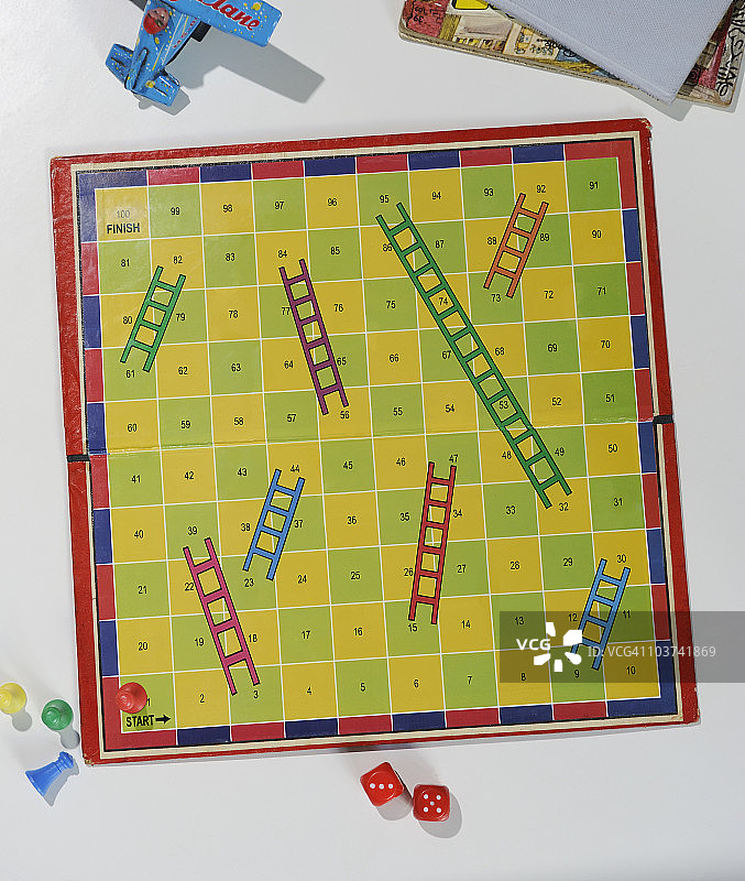 没有蛇的蛇梯棋盘图片素材