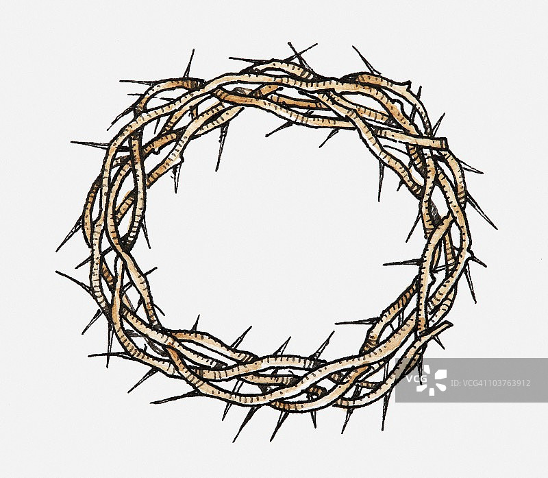 荆棘冠冕插画图片素材