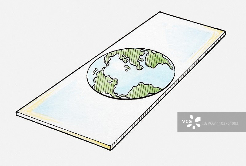 扁平形状的地球插画图片素材