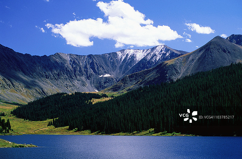 弗里蒙特山口和克林顿溪湖图片素材