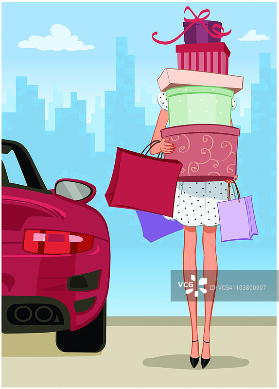 carrying boxes and shopping bags图片素材
