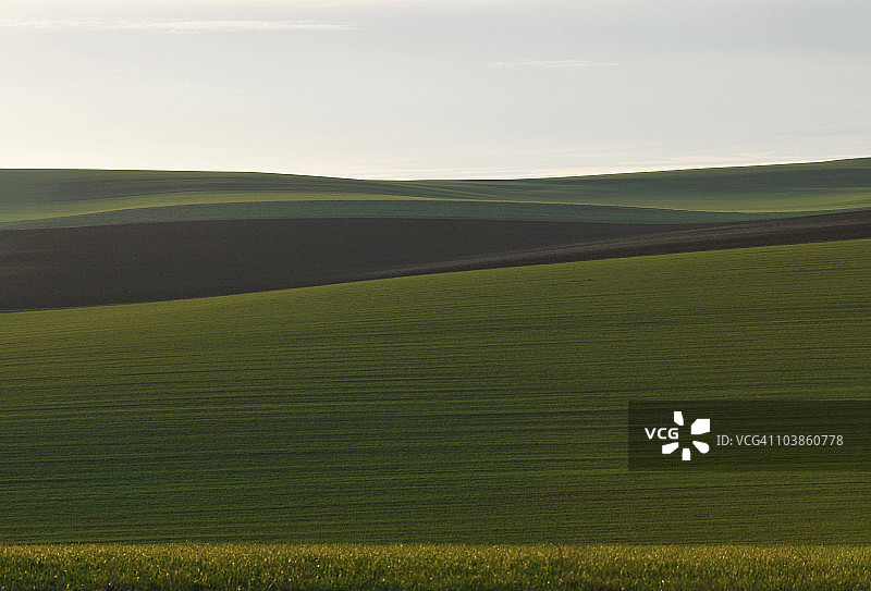 弯曲的田野图片素材