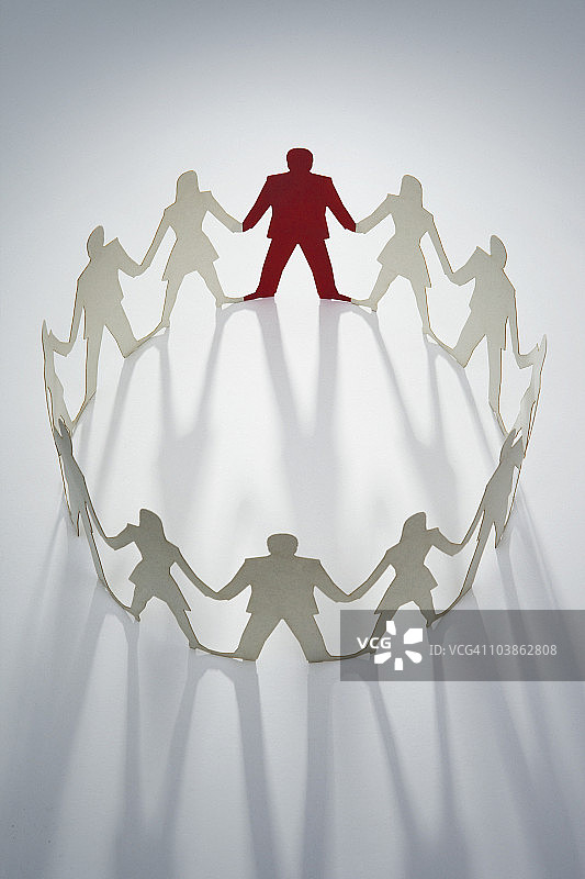 红色人物剪影圈图片素材