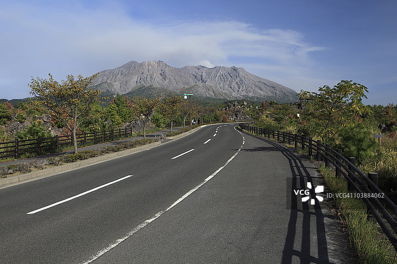 日本鹿儿岛的熔岩道路图片素材