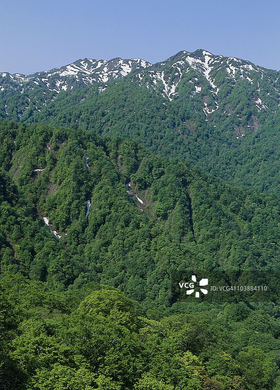 日本青森县中津轻郡深浦町白神山地图片素材