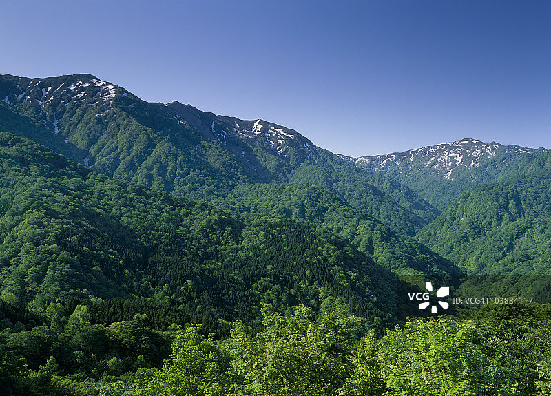 日本青森县中津轻郡深浦町白神山地图片素材