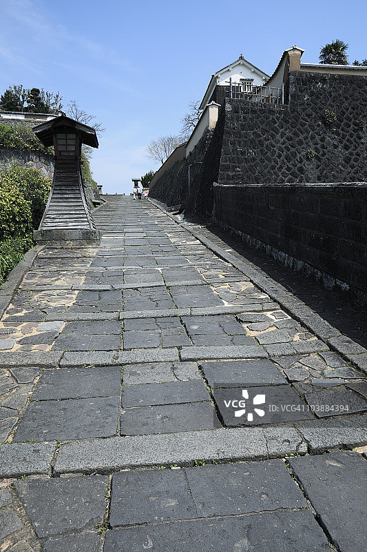 日本大分县杵筑市的寿屋之坂斜坡图片素材