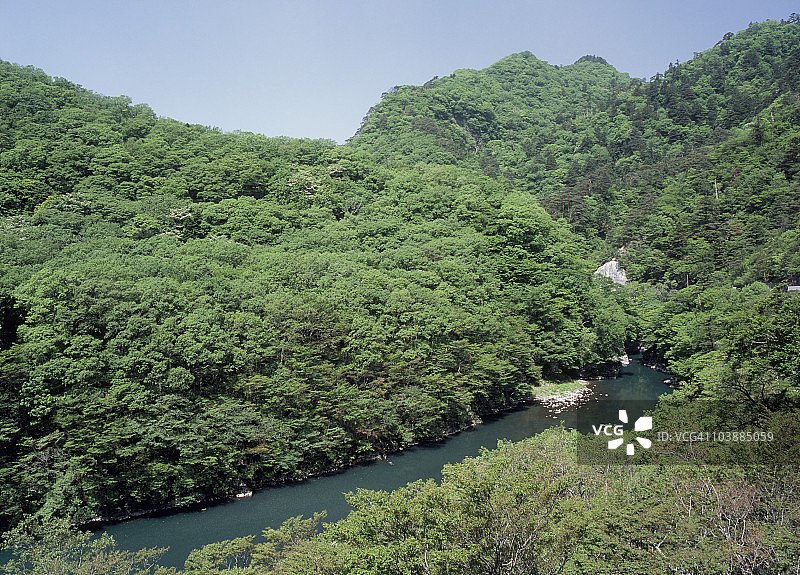 日本栃木县盐原山谷图片素材
