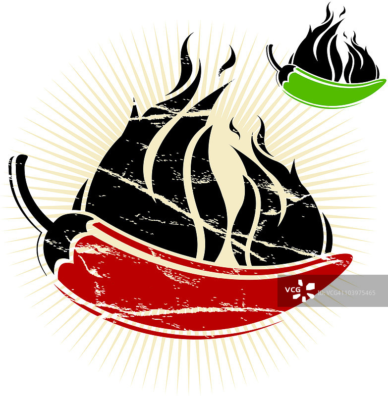 红色和绿色辣椒图片素材