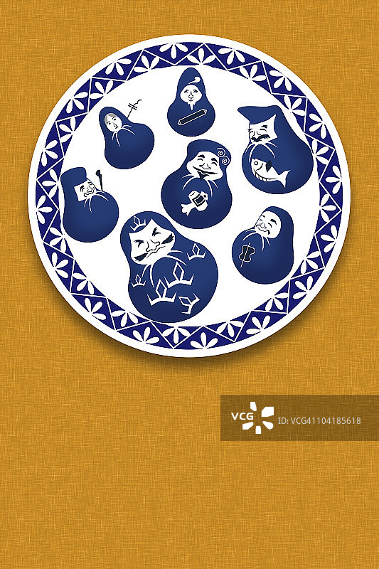 七福神的艺术摆盘图片素材