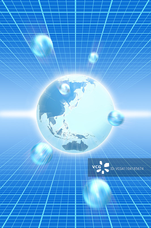 蓝色背景下的地球图片素材