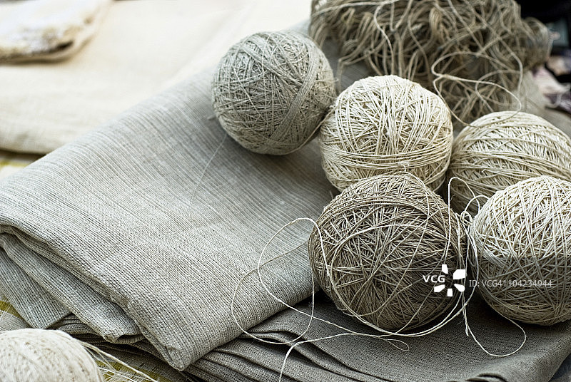 毛线团和纺织品图片素材