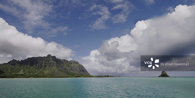 卡内奥赫湾全景图片素材