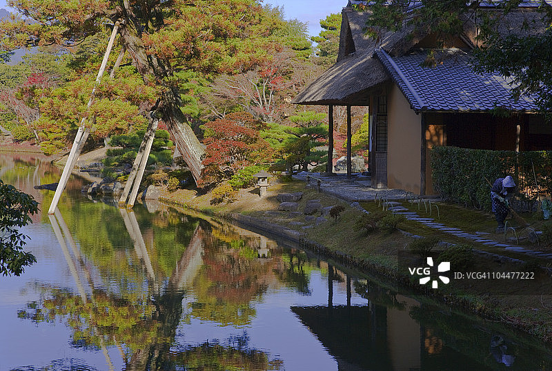 京都桂离宫花园景观图片素材