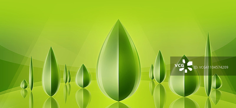 三维抽象月桂叶形状组合图片素材