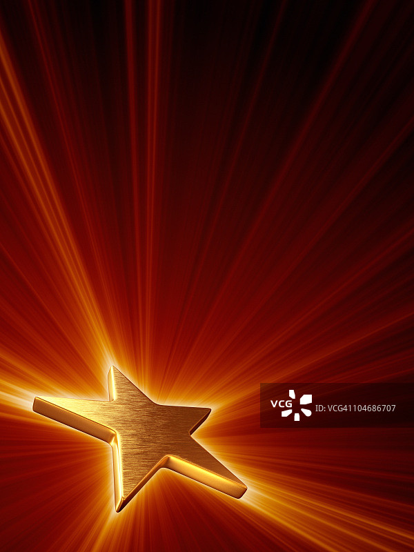 金色星星光芒（竖版）图片素材