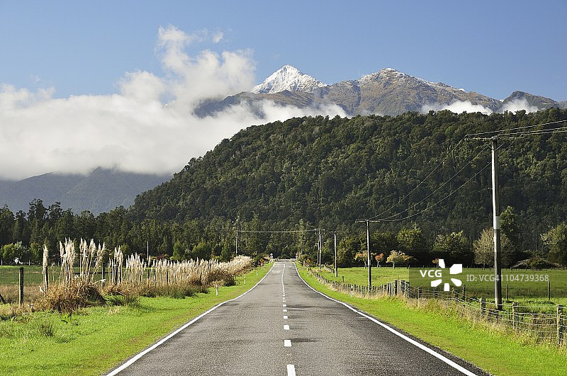 哈斯特公路，雅各布斯河附近，西海岸，南岛，新西兰，太平洋图片素材