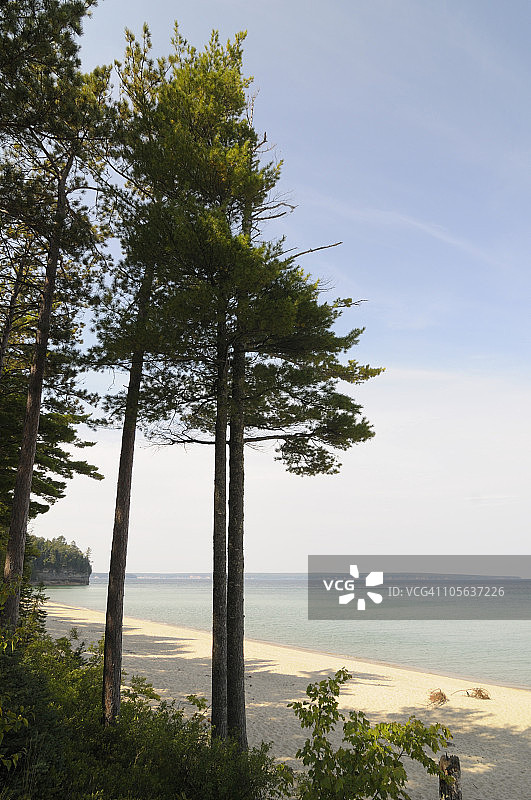 密歇根州的矿工海滩图片素材