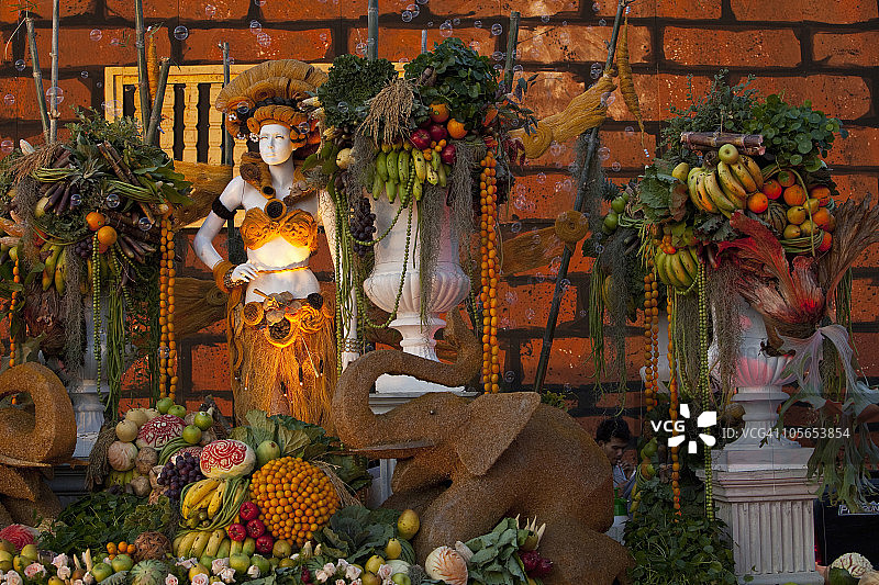 泰国素辇府大象巡游开幕式图片素材