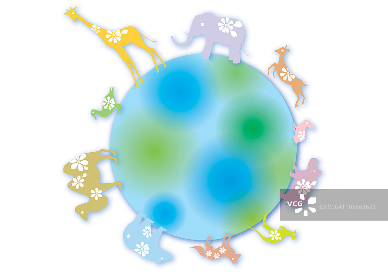 地球上的彩色动物图片素材