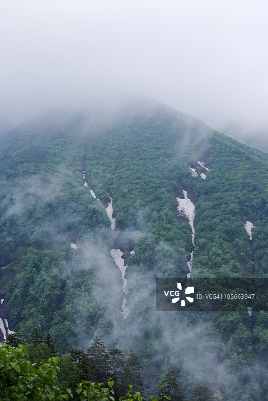 十胜岳山顶上空的云彩图片素材