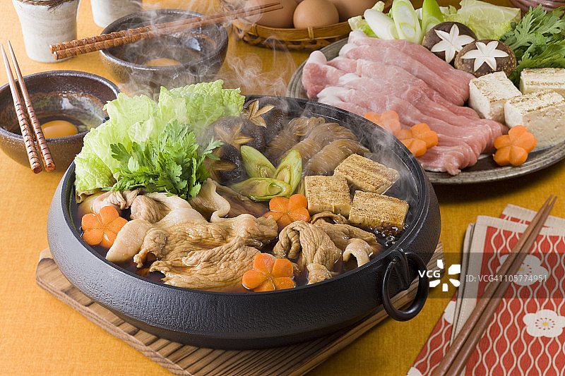 猪肉寿喜锅图片素材