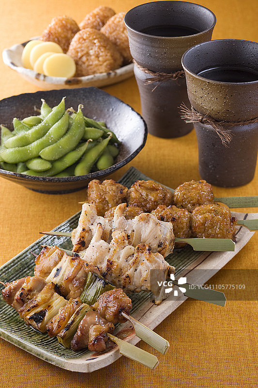 什锦烤鸡肉串图片素材