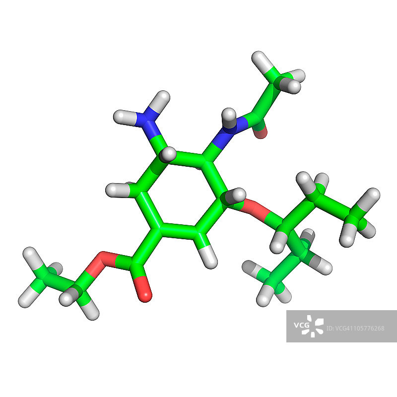 抗流感药物分子图片素材