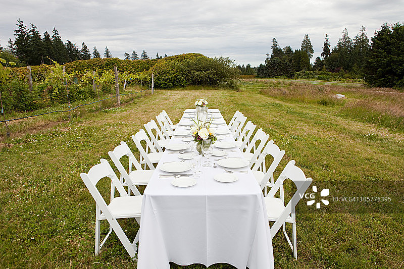 乡村田野中的餐桌图片素材