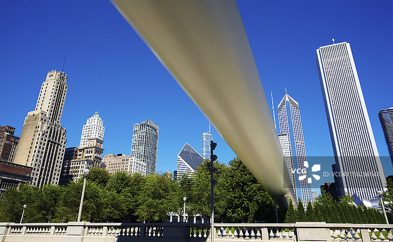 芝加哥天际线和地标图片素材