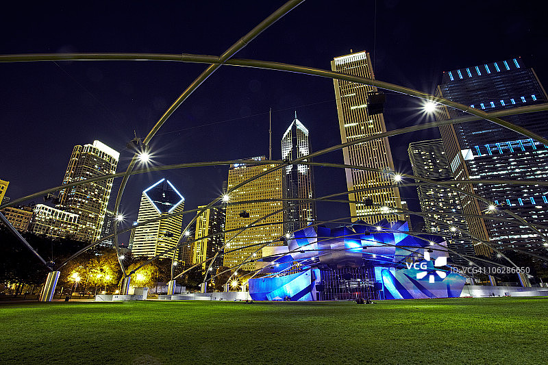 芝加哥天际线和地标图片素材