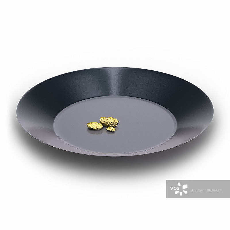 用淘金盘探寻金块图片素材